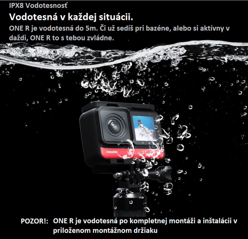 Vodotesna kamera Insta360 One R